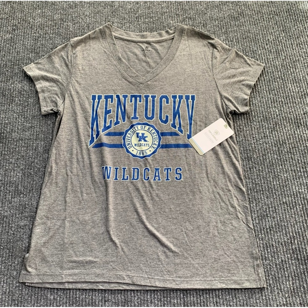 Kentucky Wildcats T‎ Shirt Womens Medium M Gray V Neck NCAA College Basketball